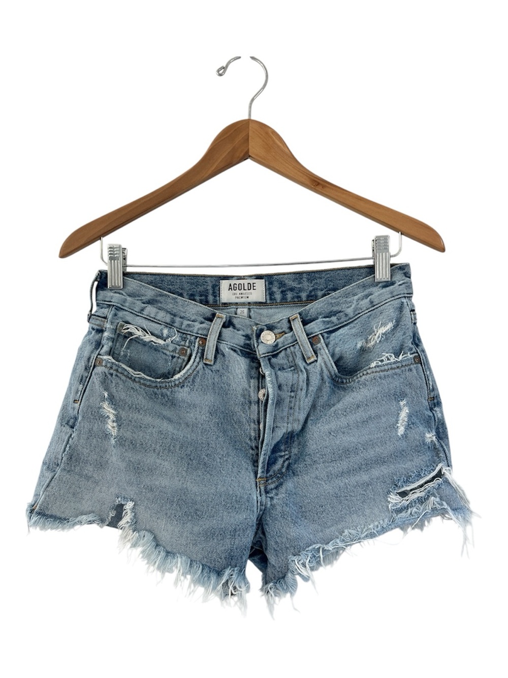 Agolde Distressed Cutoff Jean Denim Shorts 26
